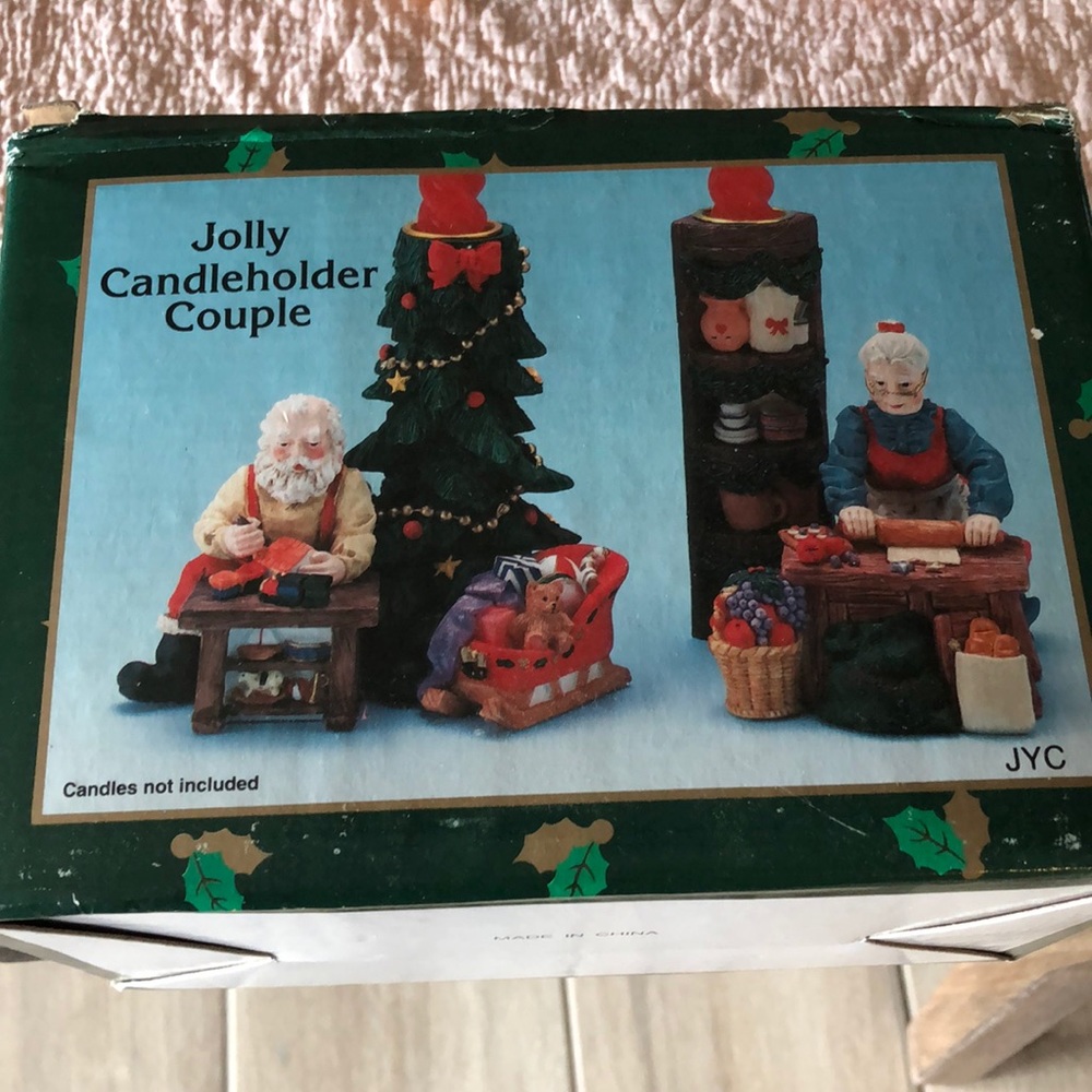 Super cute Christmas candle holders Jolly couple - Picture 3 of 3